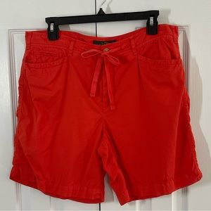 LaurenJeansCo women’s orange Bermuda shorts 100% cotton size 12 adjustable waist